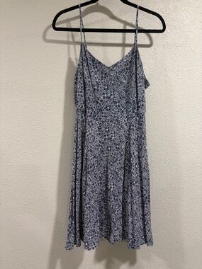 Old Navy Blue Floral Spaghetti Strap Mini Dress